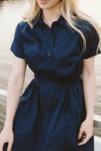 Load image into Gallery viewer, Trinity Gabbi Shirt Dress - Navy