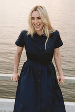 Load image into Gallery viewer, Trinity Gabbi Shirt Dress - Navy