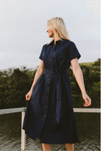 Load image into Gallery viewer, Trinity Gabbi Shirt Dress - Navy