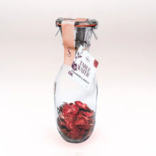 Load image into Gallery viewer, Glass carafe with strawberry & hibiscus dried fruit infusions