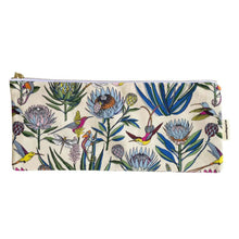 Load image into Gallery viewer, Pencil case with floral and bird pattern on a white background