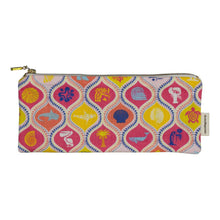Load image into Gallery viewer, Colorful pencil case with geometric sea creature pattern on a white background