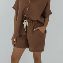 Load image into Gallery viewer, Brown shirt and shorts set on a plain background