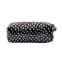 Load image into Gallery viewer, Black pouch with white pattern on a white background