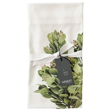 Load image into Gallery viewer, Green leafy design napkins on a white background with a tag labeled 'tableart'.