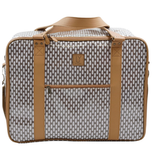 Load image into Gallery viewer, IY Overnight Bag with Leather Handles - African Tweed White