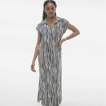 Load image into Gallery viewer, Jo Champ Collared Maxi Dress - Navy & White Stripe