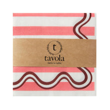 Load image into Gallery viewer, Tavola Swirl Napkins Pack of 25 - Pink & Red