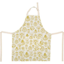 Load image into Gallery viewer, A Love Supreme Apron with Pocket Floral Kingdom - Ochre on White