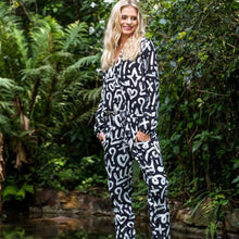 Load image into Gallery viewer, Lissy Jumpsuit - Black &amp; White Graffiti
