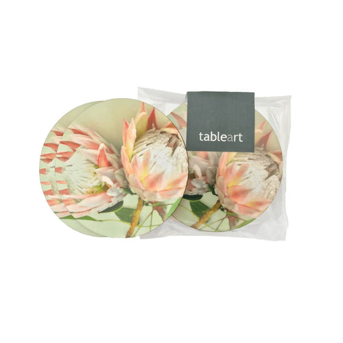Tableart Coasters Round 6pk - King Protea Pink