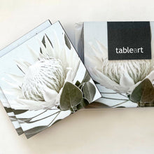 Load image into Gallery viewer, Tableart Coasters Square 6pk - White King Protea