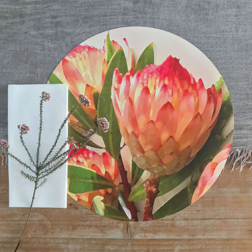Tableart Placemats Round 4 pack - Protea Robijn Red
