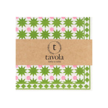 Load image into Gallery viewer, Tavola Serviettes - Christmas Star Pink & Green
