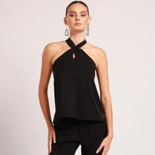 Load image into Gallery viewer, Muze Halter Tie Top - Black Moschino

