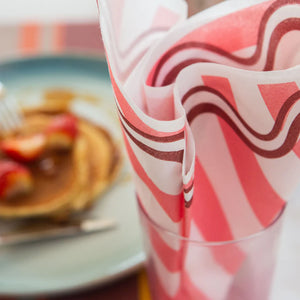 Tavola Napkins - Swirl Pink & Red