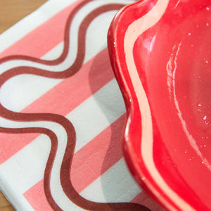 Tavola Napkins - Swirl Pink & Red