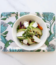 Load image into Gallery viewer, A Love Supreme Melamine Small Tray - Protea Blue on Gunmetal
