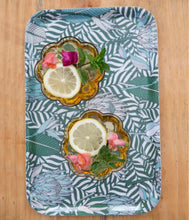 Load image into Gallery viewer, A Love Supreme Melamine Dinner Tray - Protea Blue on Gunmetal
