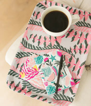 Load image into Gallery viewer, A Love Supreme Melamine Dinner Tray - Protea Blue on Gunmetal
