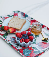 Load image into Gallery viewer, A Love Supreme Melamine Dinner Tray - Protea Blue on Gunmetal
