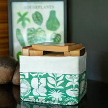 Load image into Gallery viewer, A Love Supreme Small Fabric Pots - Africa Roots Yellow on White
