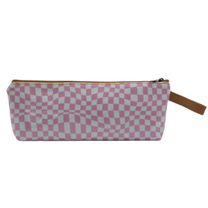 IY 1 Zip Pencil Case - Warped Check Pink