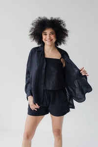 Janni & George Black Linen Shirt