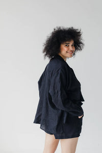 Janni & George Black Linen Shirt