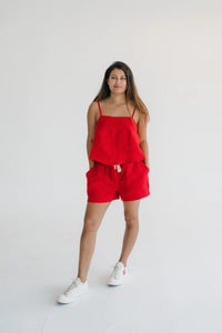 Janni & George Linen Shorts - Coral