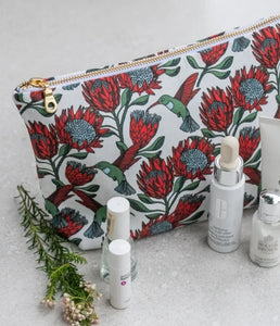 A Love Supreme Small Toiletry Bag - Bloom - Light Blue Multi Coloured