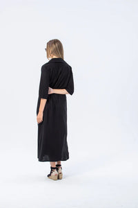 Signature Santorini Pintuck Dress -Black