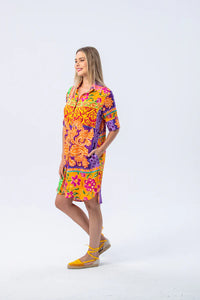 Signature Rio Shirt Dress -Summer Abstract