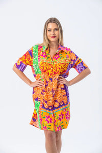 Signature Rio Shirt Dress -Summer Abstract
