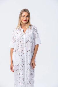 Signature Tahiti Shirt Dress - White