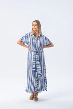 Load image into Gallery viewer, Signature Antiqua Striped Dress - Blue and White
