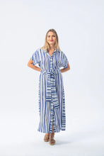 Load image into Gallery viewer, Signature Antiqua Striped Dress - Blue and White
