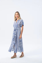 Load image into Gallery viewer, Signature Antiqua Striped Dress - Blue and White
