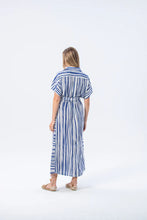 Load image into Gallery viewer, Signature Antiqua Striped Dress - Blue and White
