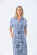 Load image into Gallery viewer, Signature Antiqua Striped Dress - Blue and White
