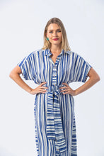 Load image into Gallery viewer, Signature Antiqua Striped Dress - Blue and White
