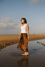 Load image into Gallery viewer, Trinity Satin Skirt - Chocolate
