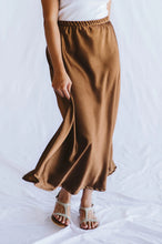 Load image into Gallery viewer, Trinity Satin Skirt - Chocolate
