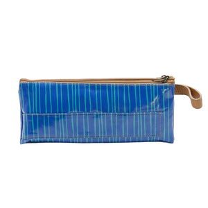 IY 3 Zip Pencil Case - Stripe Aqua