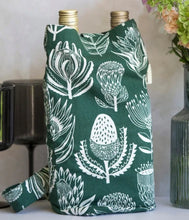 Load image into Gallery viewer, A Love Supreme Wine Bag - Floral Kingdom White on Green
