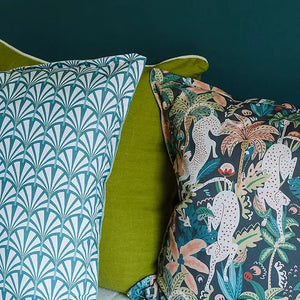 Mooch Graphic Palm Cushion Cover 60x60cm - Teal