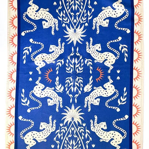 Mooch Tea Towel - Sun Leopard Royal Blue