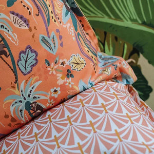 Mooch Graphic Palm Cushion Cover 60x60cm - Gold & Peach