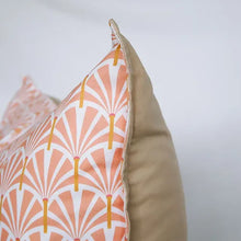 Load image into Gallery viewer, Mooch Graphic Palm Cushion Cover 60x60cm - Gold &amp; Peach
