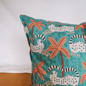 Mooch Wild Cat Palms Cushion Cover 60x60cm - Teal